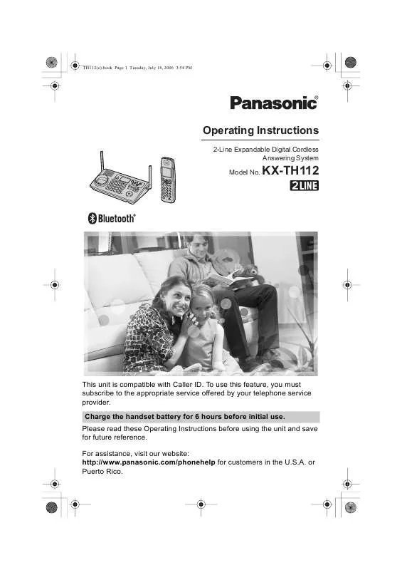 Mode d'emploi PANASONIC KX-TH112