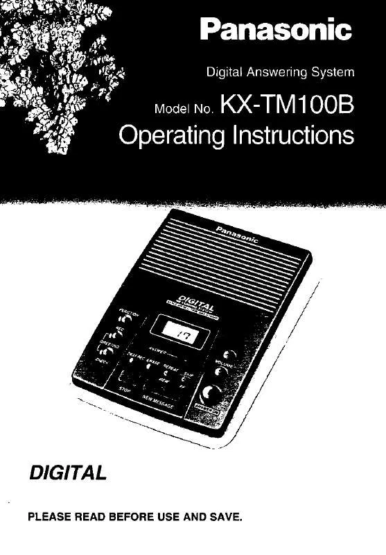 Mode d'emploi PANASONIC KX-TM100B