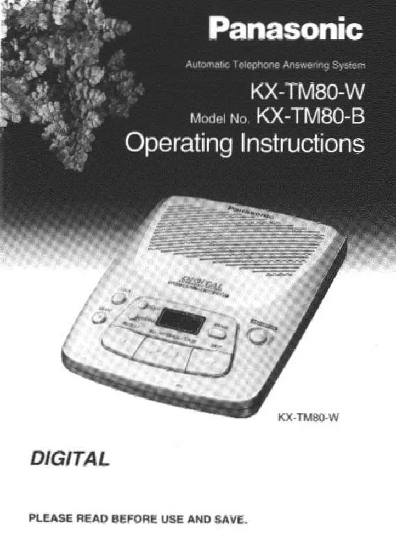 Mode d'emploi PANASONIC KX-TM80B