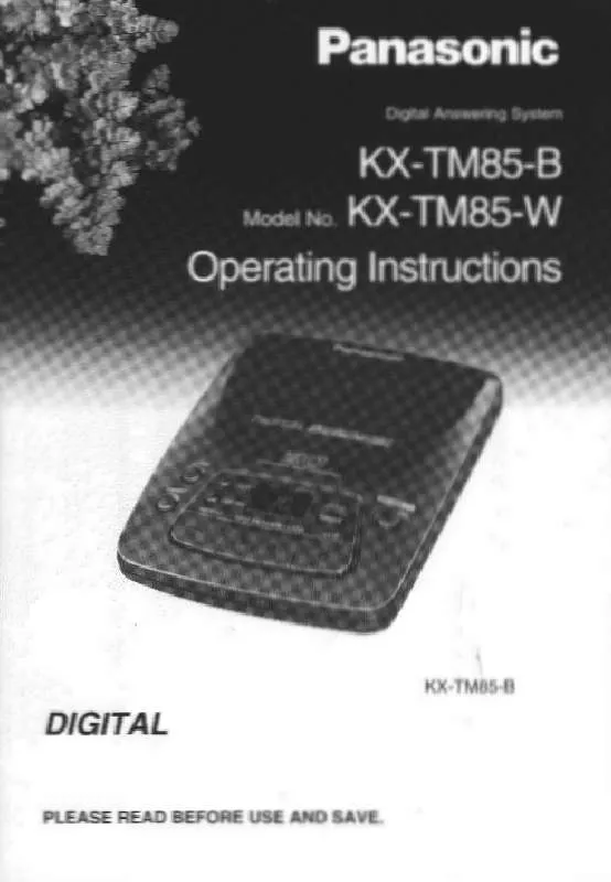 Mode d'emploi PANASONIC KX-TM85B