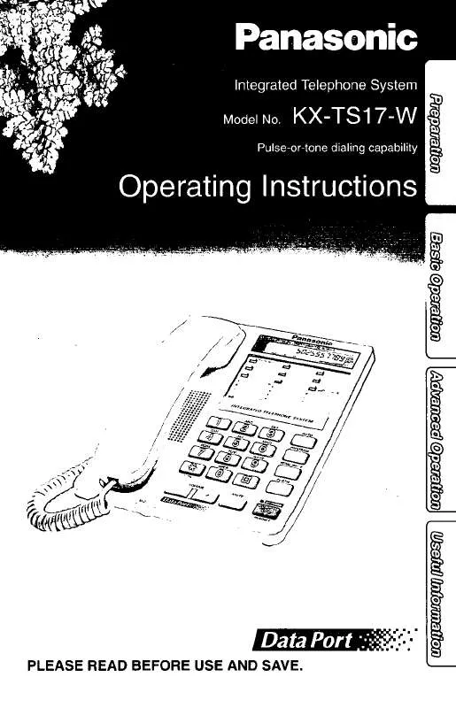 Mode d'emploi PANASONIC KX-TS17W