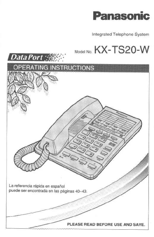 Mode d'emploi PANASONIC KX-TS20W