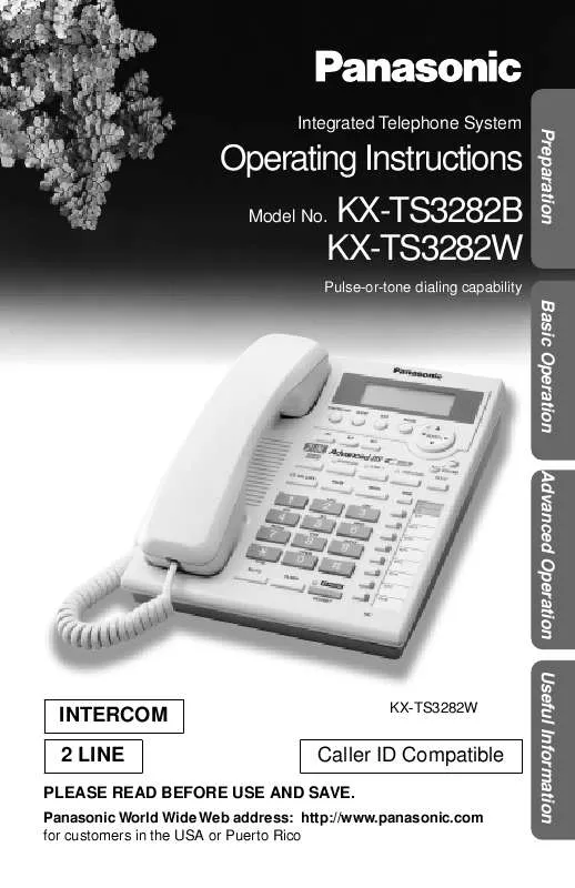 Mode d'emploi PANASONIC KX-TS3282B