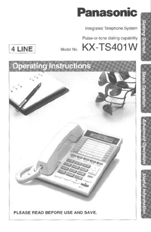 Mode d'emploi PANASONIC KX-TS401W