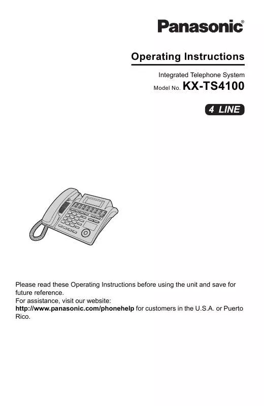 Mode d'emploi PANASONIC KX-TS4100