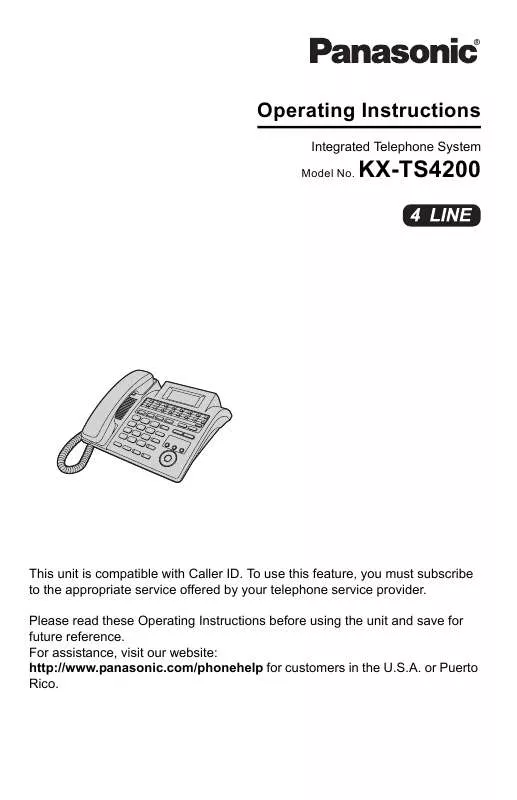 Mode d'emploi PANASONIC KX-TS4200