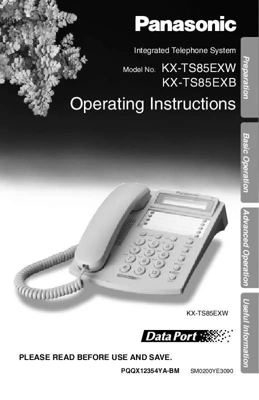 Mode d'emploi PANASONIC KX-TS85E