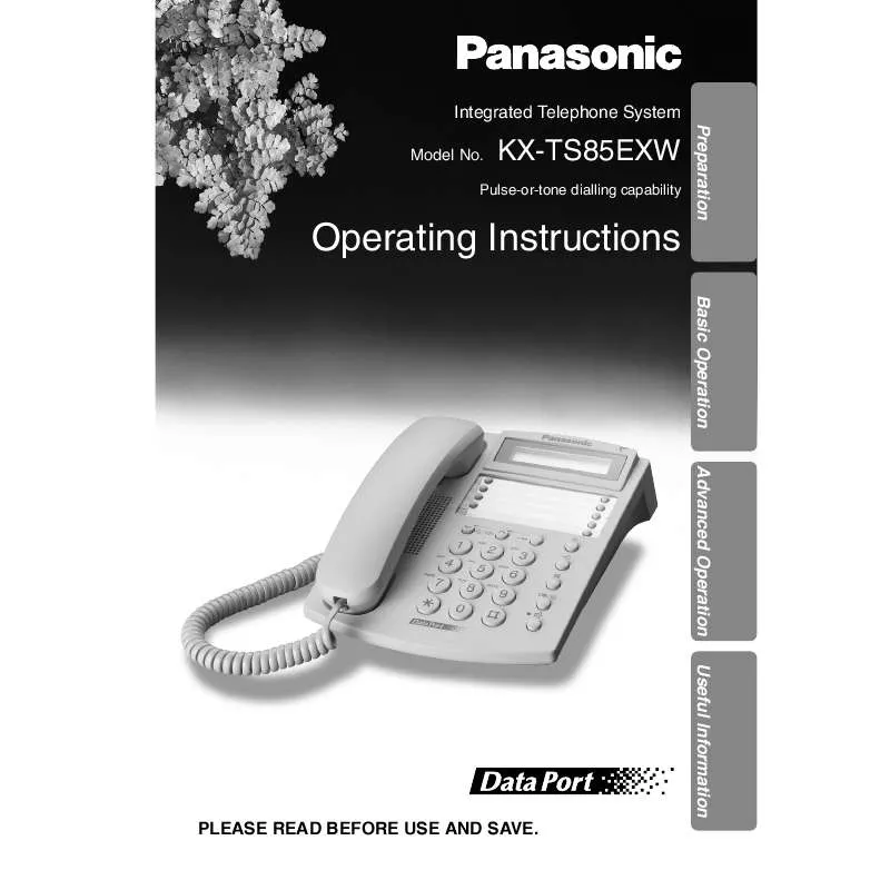 Mode d'emploi PANASONIC KX-TS85