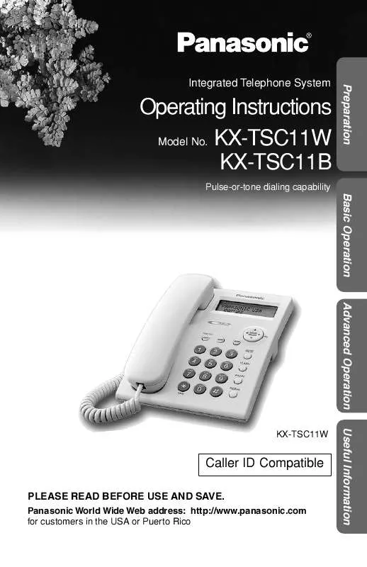 Mode d'emploi PANASONIC KX-TSC11B