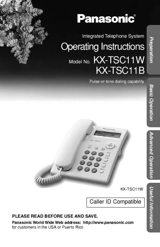 Mode d'emploi PANASONIC KX-TSC11W