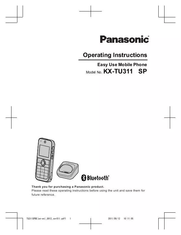 Mode d'emploi PANASONIC KX-TU311SPBE