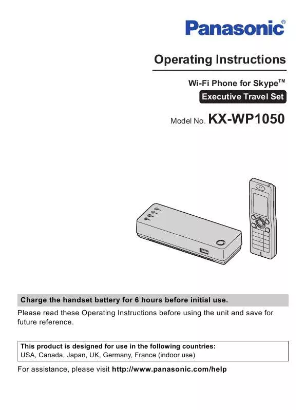 Mode d'emploi PANASONIC KX-WP1050