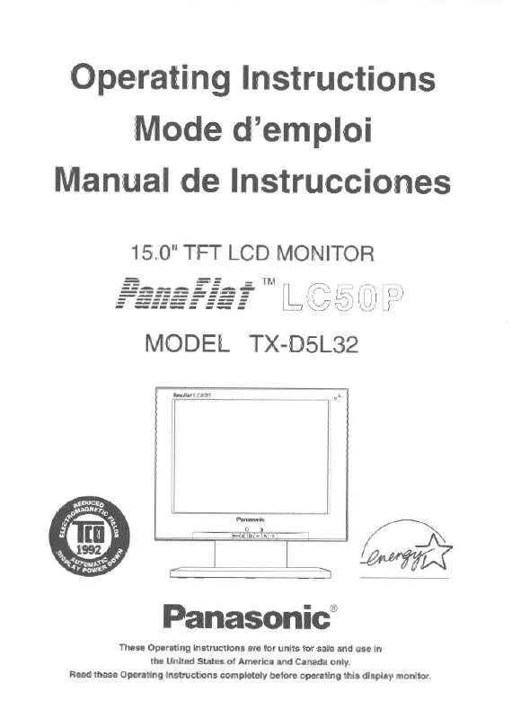 Mode d'emploi PANASONIC LC-50P