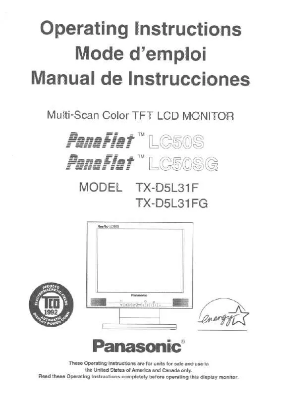 Mode d'emploi PANASONIC LC-50S