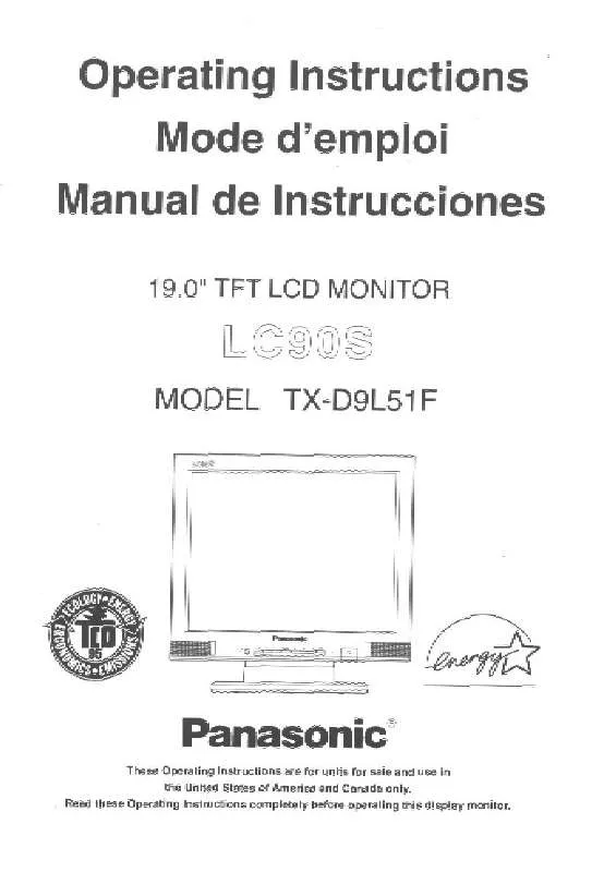 Mode d'emploi PANASONIC LC-90S