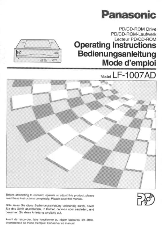Mode d'emploi PANASONIC LF1007AD
