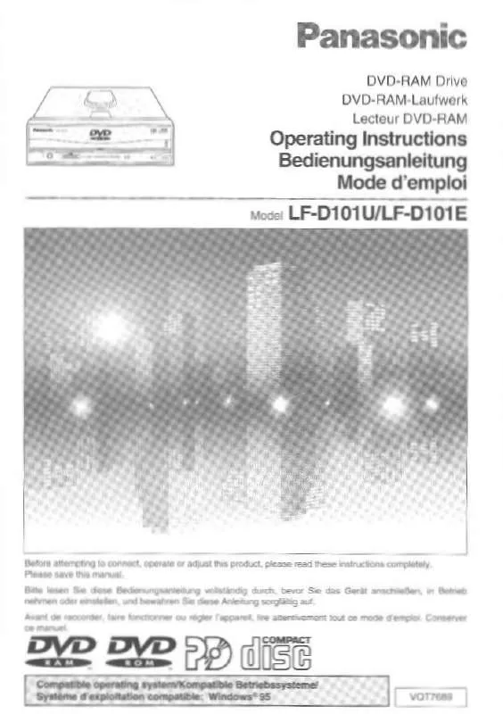 Mode d'emploi PANASONIC LFD101E