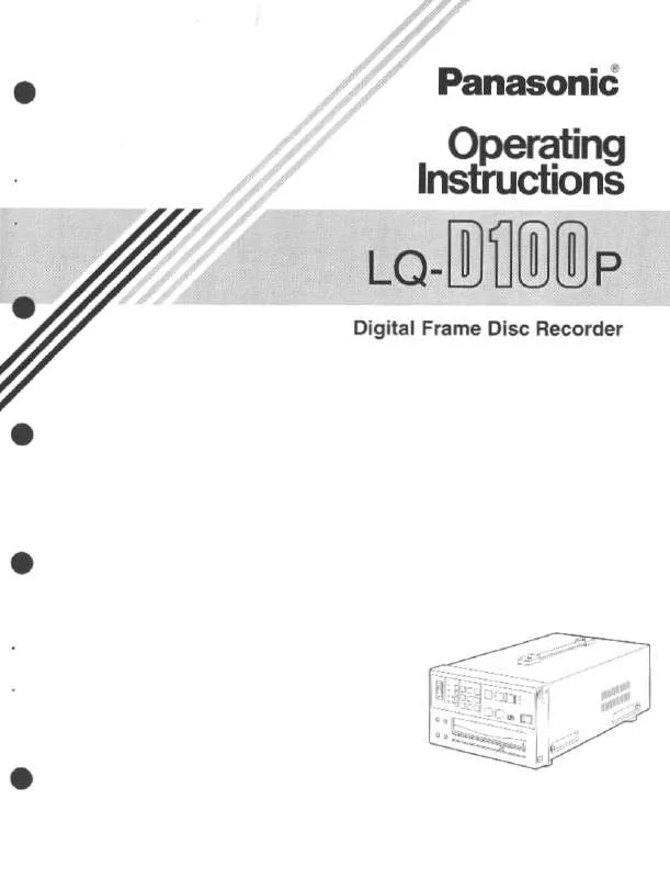 Mode d'emploi PANASONIC LQD100