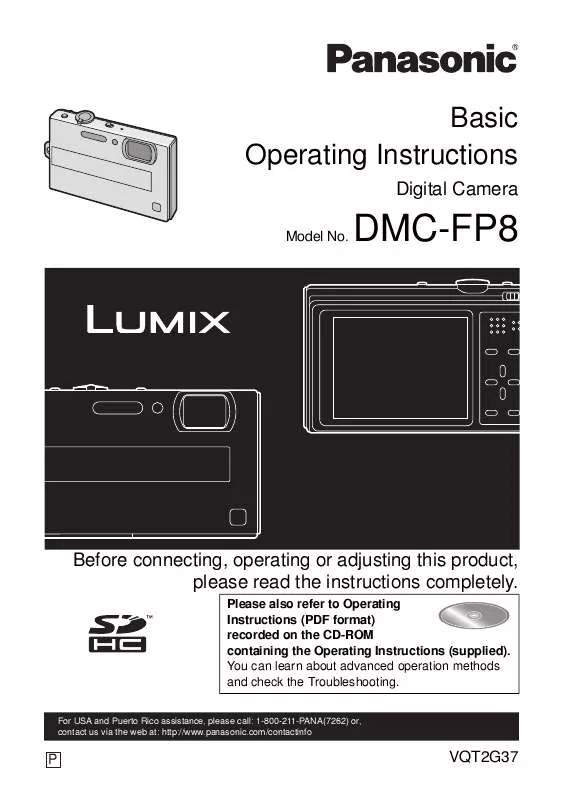 Mode d'emploi PANASONIC LUMIX DMC-FP8