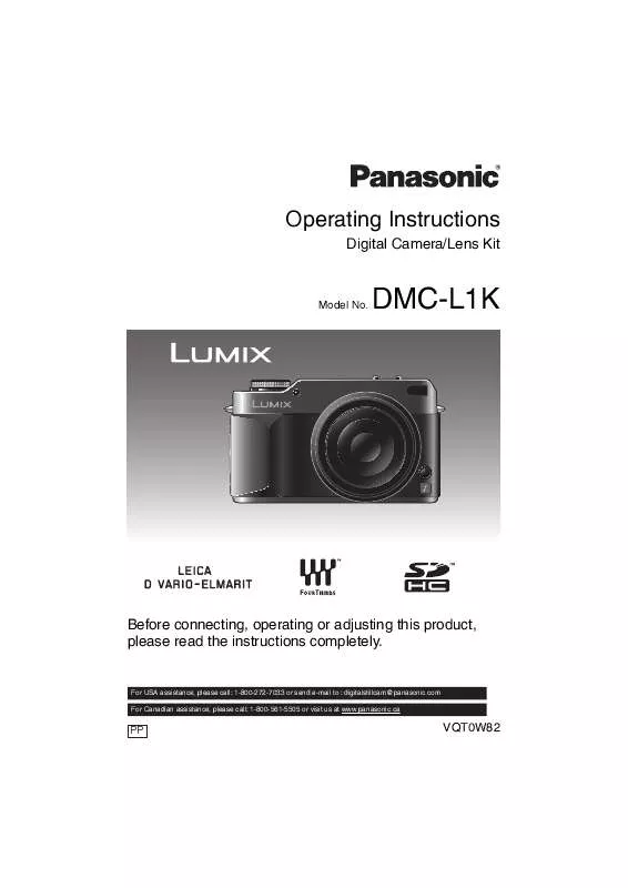 Mode d'emploi PANASONIC LUMIX DMC-L1