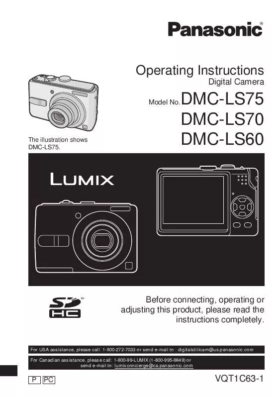 Mode d'emploi PANASONIC LUMIX DMC-LS70S