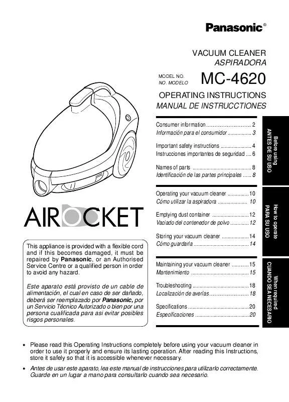 Mode d'emploi PANASONIC MC-4620