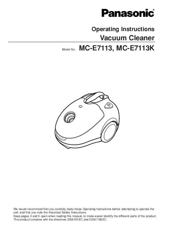 Mode d'emploi PANASONIC MC-E7113