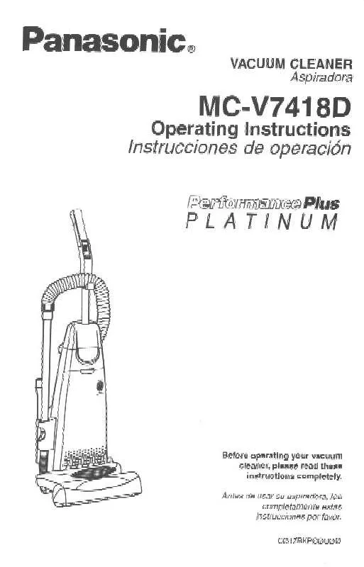 Mode d'emploi PANASONIC MC-V7418D