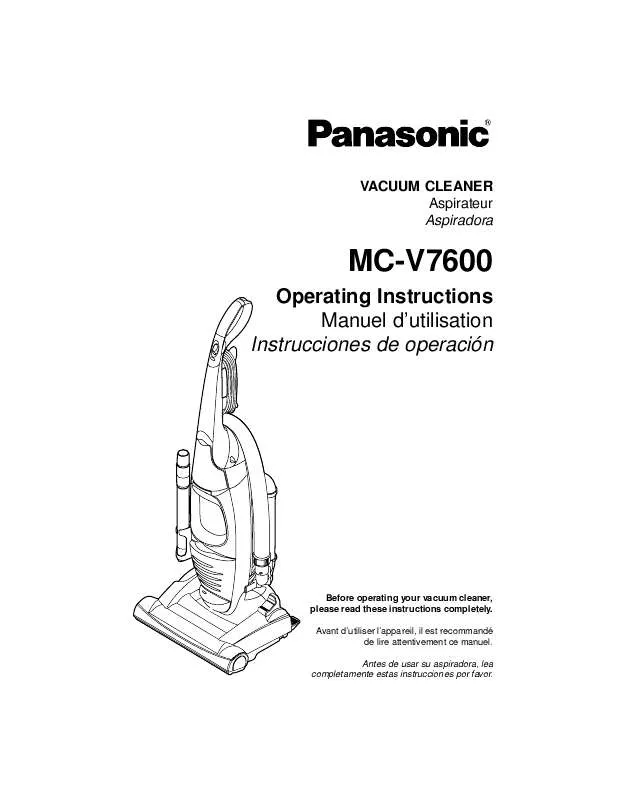 Mode d'emploi PANASONIC MC-V7600