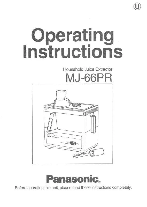 Mode d'emploi PANASONIC MJ66PR