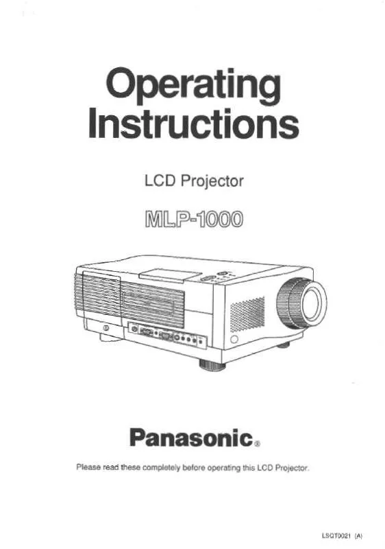 Mode d'emploi PANASONIC MLP1000