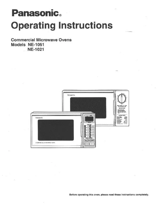 Mode d'emploi PANASONIC NE-1021