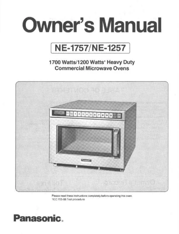 Mode d'emploi PANASONIC NE-1257