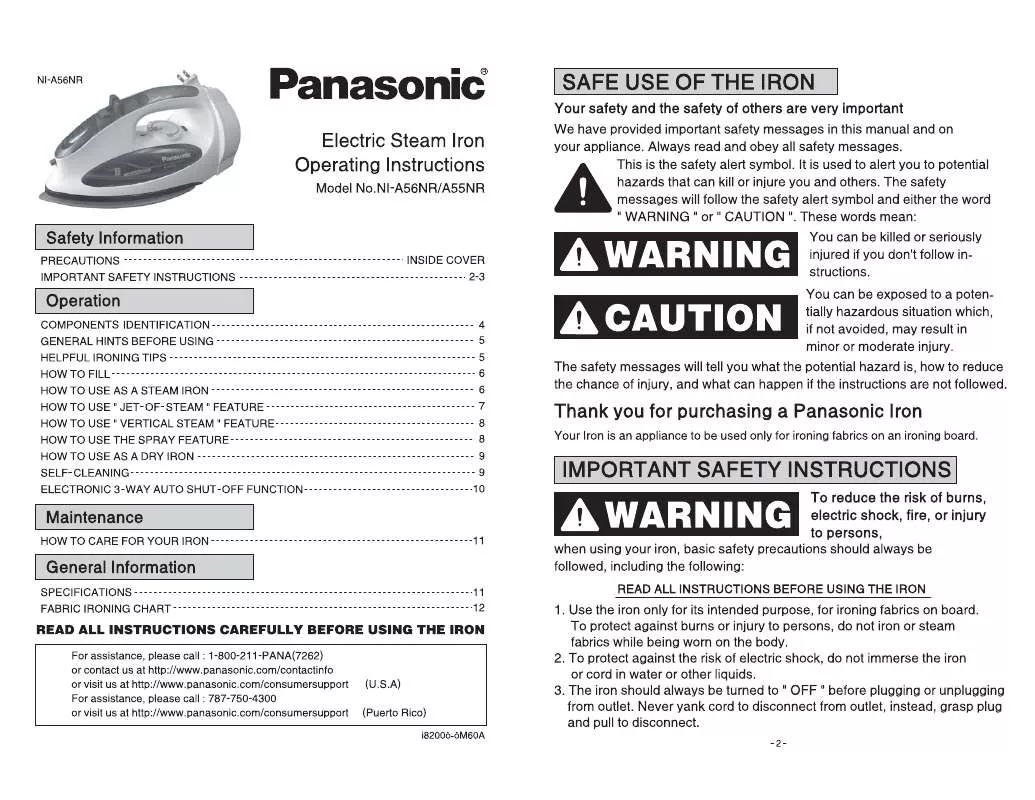 Mode d'emploi PANASONIC NIA55NR