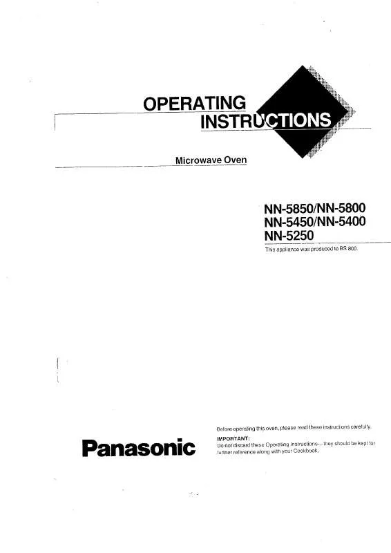 Mode d'emploi PANASONIC NN-5800