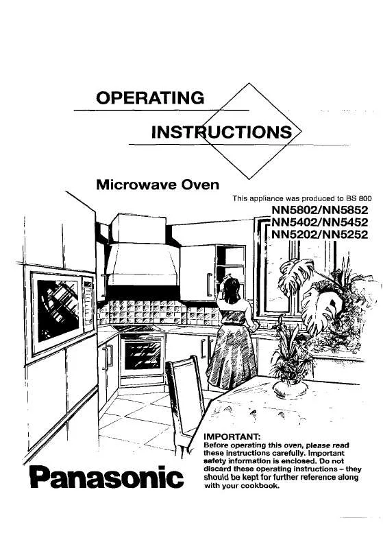 Mode d'emploi PANASONIC NN-5852