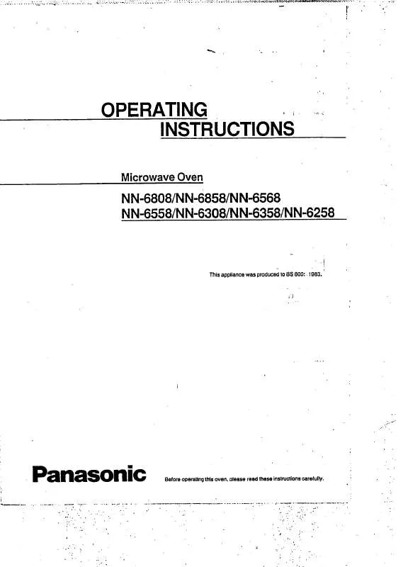 Mode d'emploi PANASONIC NN-6258