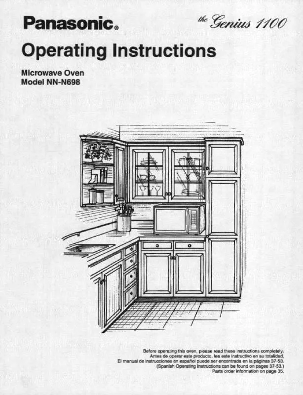 Mode d'emploi PANASONIC NN-698BA