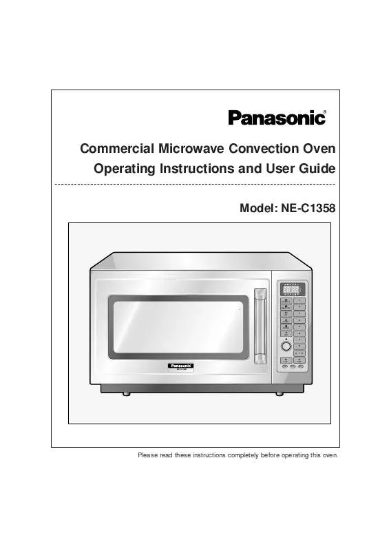 Mode d'emploi PANASONIC NN-C1358