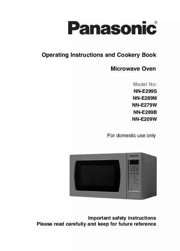 Mode d'emploi PANASONIC NN-E289BMBPQ