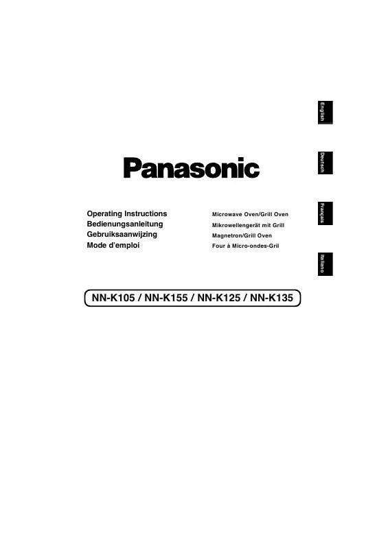 Mode d'emploi PANASONIC NN-K105WBWPG