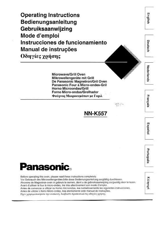 Mode d'emploi PANASONIC NN-K557