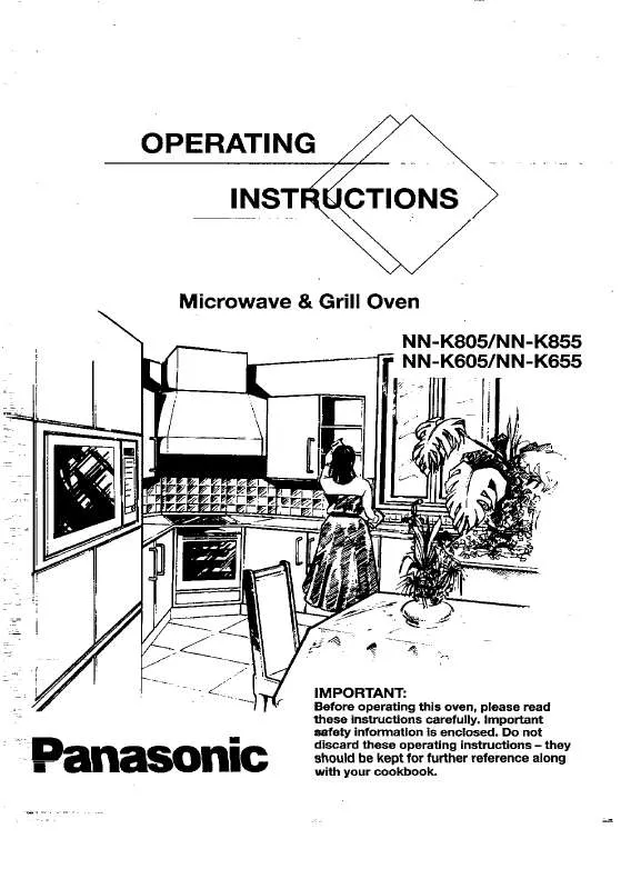 Mode d'emploi PANASONIC NN-K855