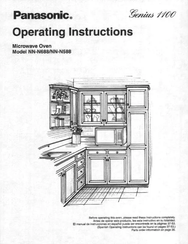 Mode d'emploi PANASONIC NN-N688