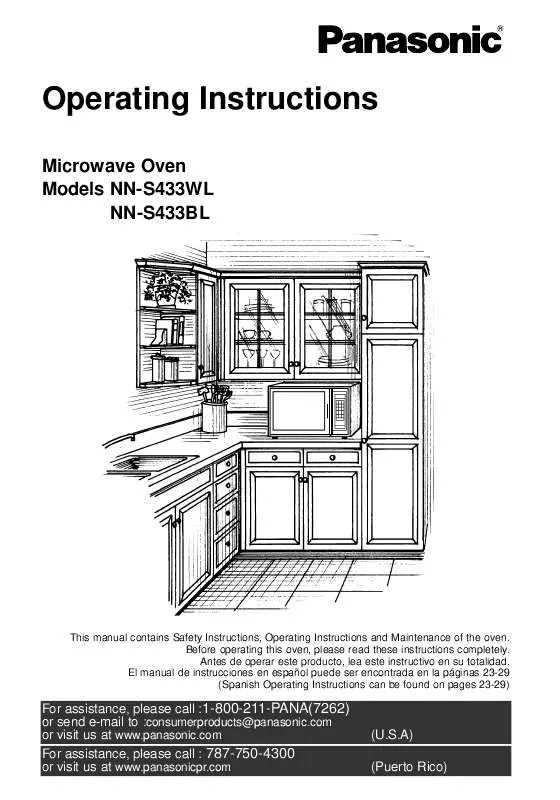 Mode d'emploi PANASONIC NN-S433BL