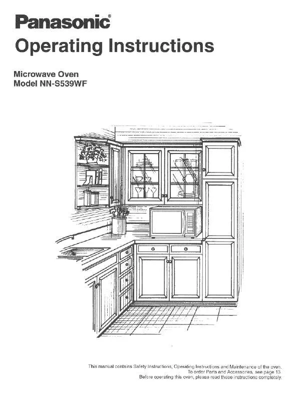 Mode d'emploi PANASONIC NN-S539WF