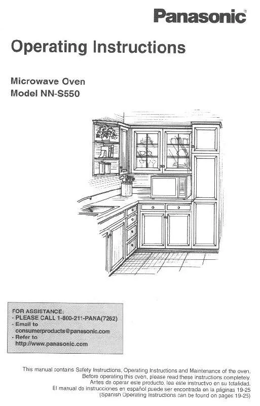 Mode d'emploi PANASONIC NN-S550BF