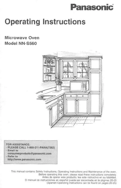 Mode d'emploi PANASONIC NN-S560BF