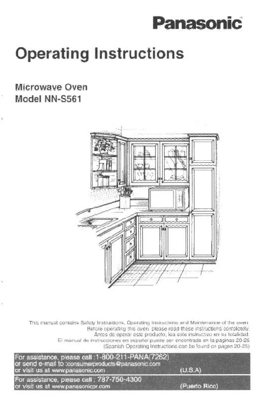 Mode d'emploi PANASONIC NN-S561BF