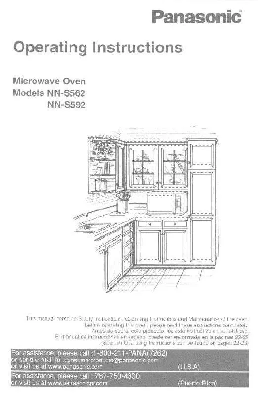 Mode d'emploi PANASONIC NN-S562BF